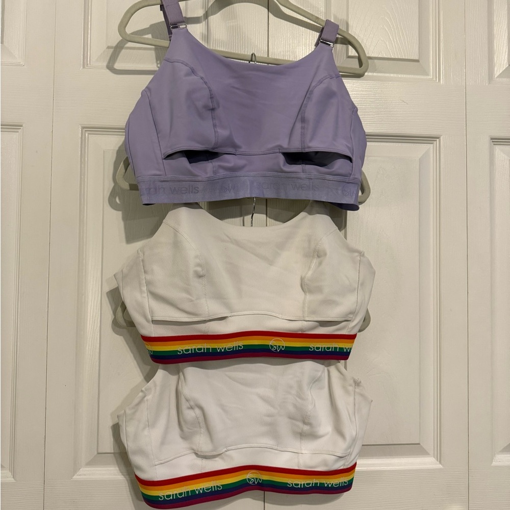 Sarah Wells Pumping Bras - set of 3 Lavender and White